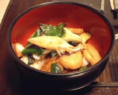 下仁田ネギとジャガイモの味噌炒めの写真