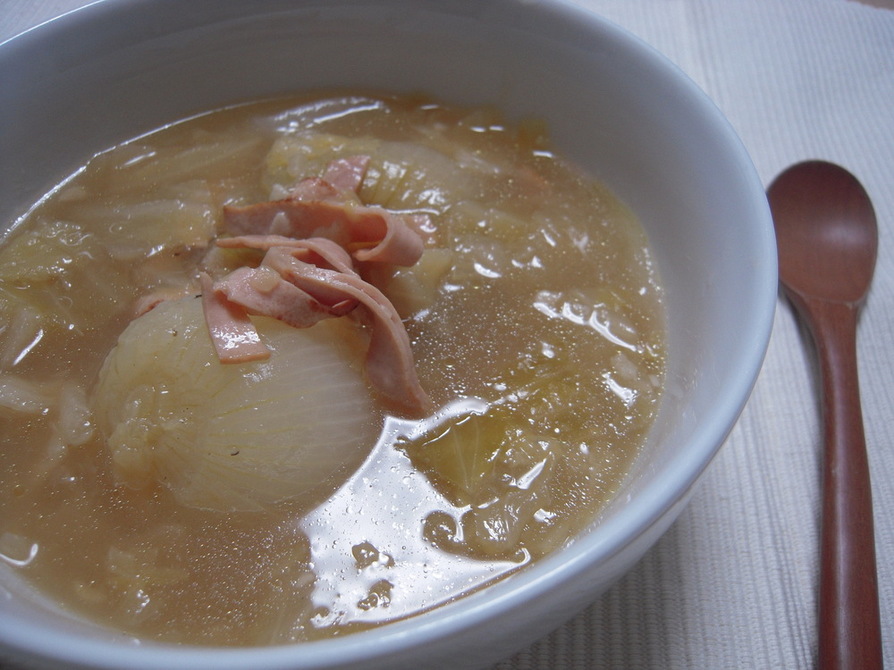 まん丸新玉ねぎ味噌スープd(-∀-｀ )の画像