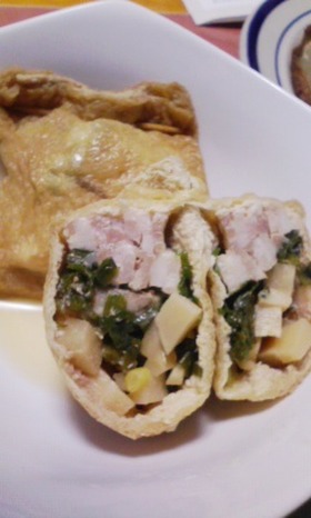 たけのこと豚肉のきんちゃく煮