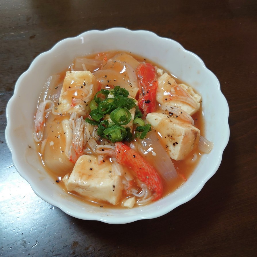 豆腐・カニカマのエビチリ風（?）の画像