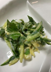 小松菜きゅうりの卵イタリアンサラダ