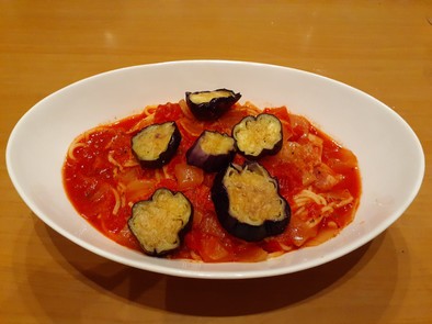 シチリアスパゲッティ風トマトスープパスタの写真