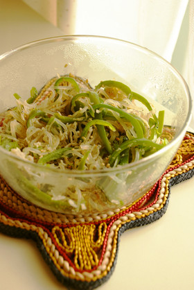 お弁当に常備菜:しらすピーマンのきんぴら