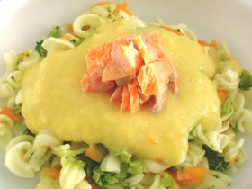 ☆Love離乳食☆コーンとサーモンパスタ
