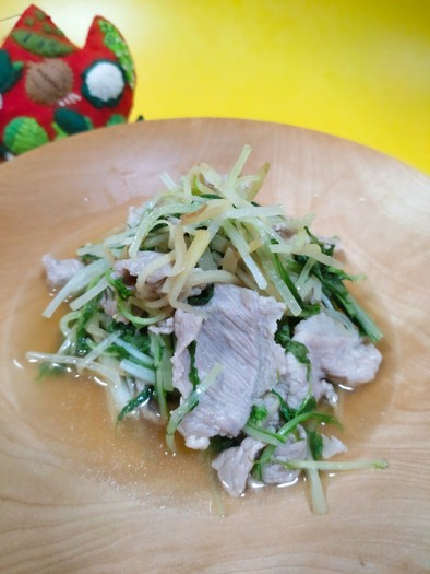 水菜と豚肉の煮浸し　の写真