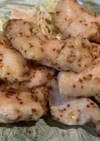 【かんたん酢使用】鶏胸肉のマスタード炒め