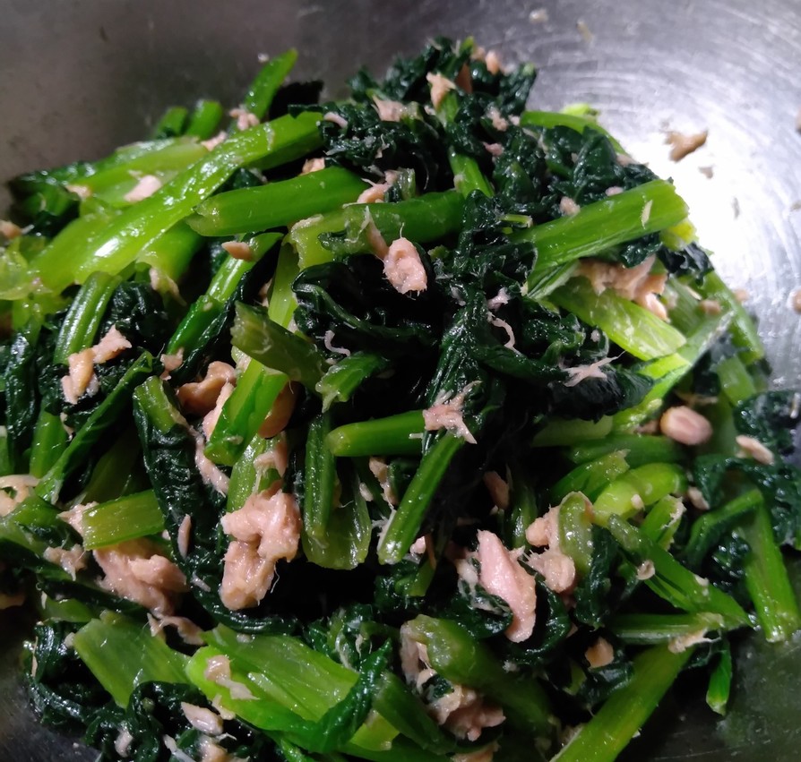 小松菜とツナのポン酢和えの画像