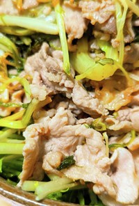 【簡単】豚肉と水菜の炒め物