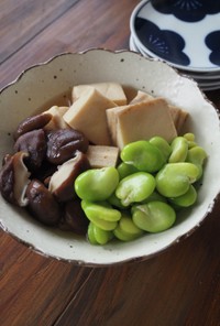 旬のそら豆で！高野豆腐とそら豆の煮物