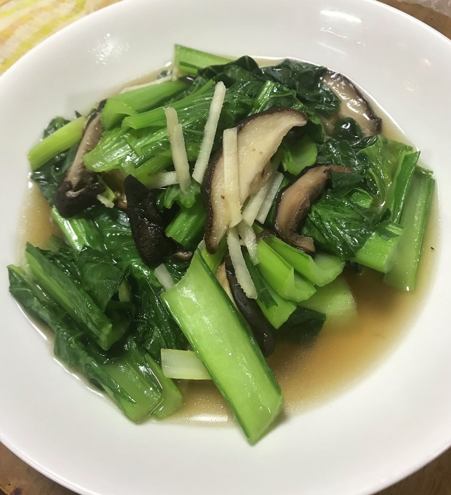 小松菜とシイタケの炒め煮の画像
