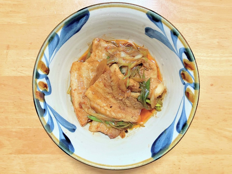 豚バラ肉とセロリと長ネギの中華炒めの画像