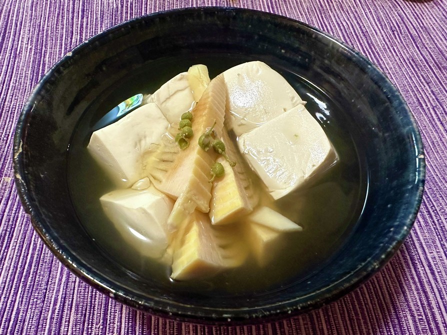 筍と豆腐の山椒煮/研究中レシピ/完全菜食の画像