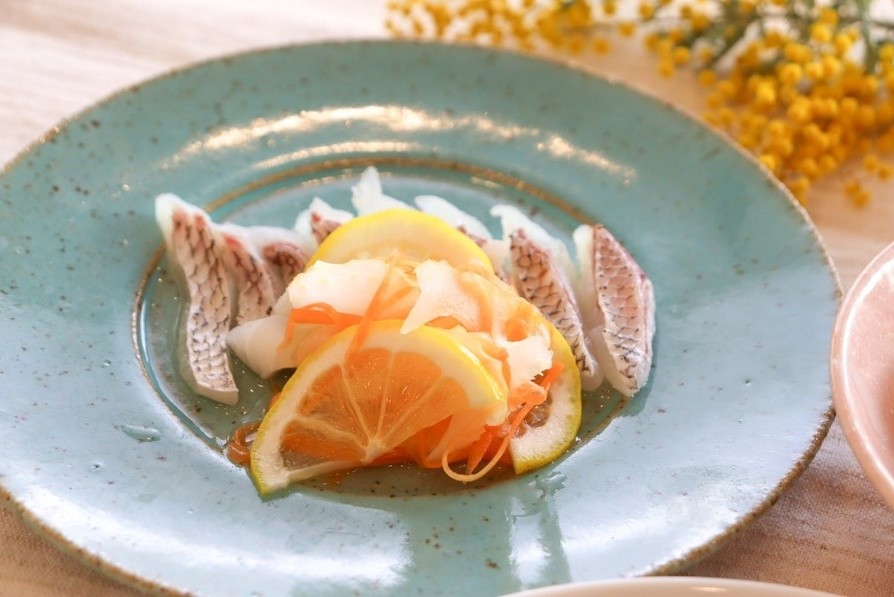 炙り鯛のレモンマリネの画像