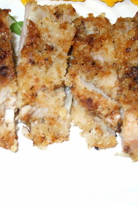 鶏モモ肉のガーリックパン粉焼き
