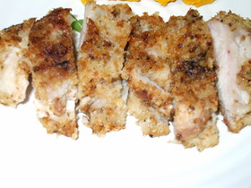 鶏モモ肉のガーリックパン粉焼き