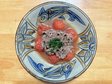 相葉マナブ☆牛ロース肉とトマトのすき焼きの写真