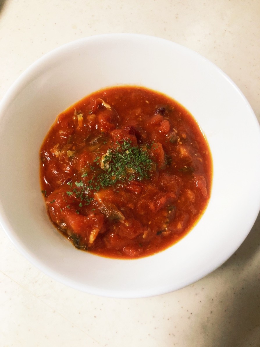 鯖缶オリーブオイルトマト煮の画像