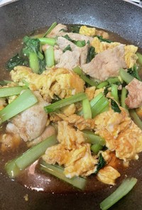 鶏胸肉と小松菜の中華炒め