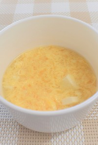 【離乳食中期以降】豆腐たまごスープ