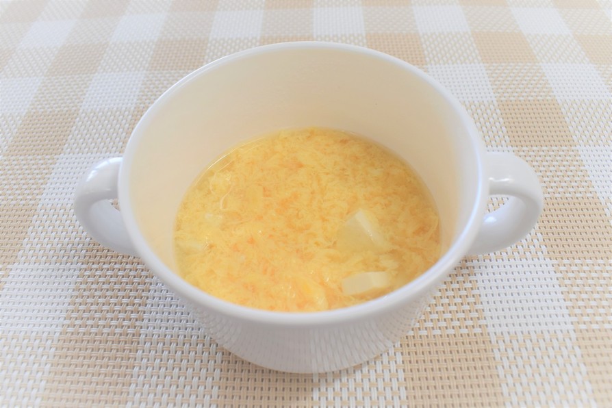【離乳食中期以降】豆腐たまごスープの画像
