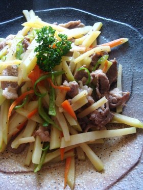 ■豚肉とじゃがいもの炒めもの■