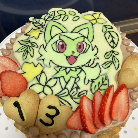 お誕生日ケーキ（ポケモン☆ニャオハ）