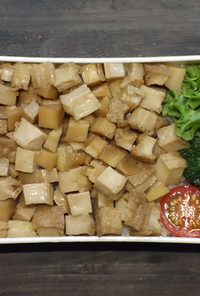 レンジで★筍と厚揚げの甘醤油煮の丼弁当