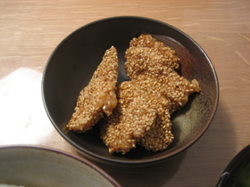 鶏むね肉で胡麻衣焼き