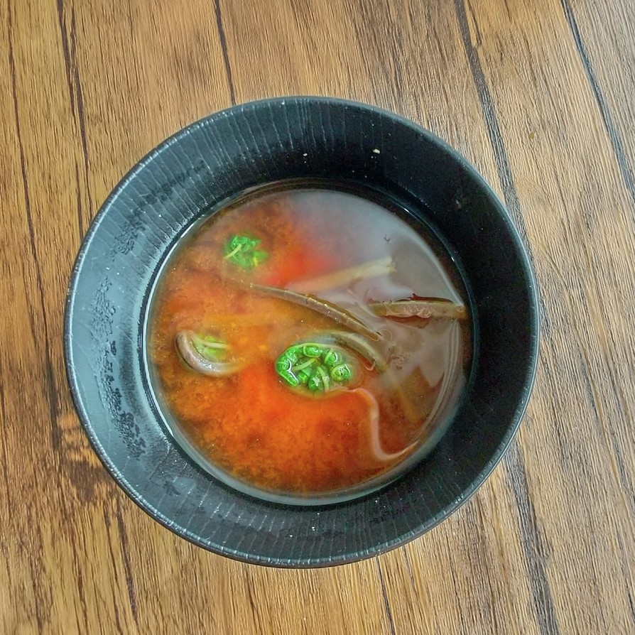 山菜レシピ☆こごみの味噌汁♪の画像