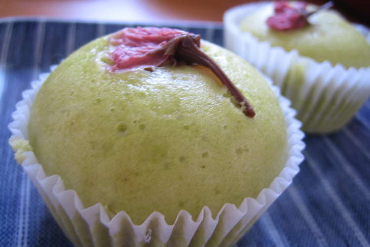 さくら抹茶蒸しパン レシピ 作り方 By パンノンタ クックパッド 簡単おいしいみんなのレシピが350万品