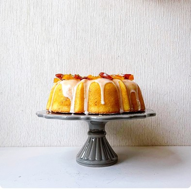 小さめバントケーキ型で作るオレンジケーキの写真