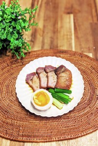 タンサン(重曹)漬込み肉で作る、簡単煮豚
