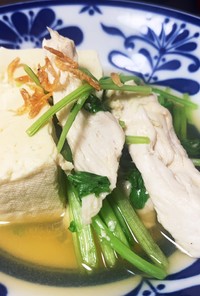 豆腐と鶏肉の黒酢風味蒸し　100円