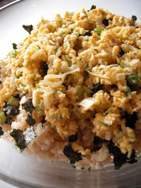 ゴマだれまぜご飯☆ねぎ玉のせ