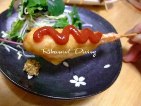 ホットケーキMIXで~エビちゃんドッグ♪