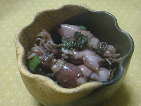 ホタルいかの大葉にんにく醤油 わさび和え