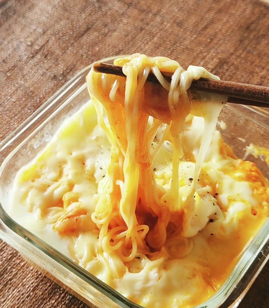 余った素麺☆W発酵チーズ&キムチ☆ランチの画像