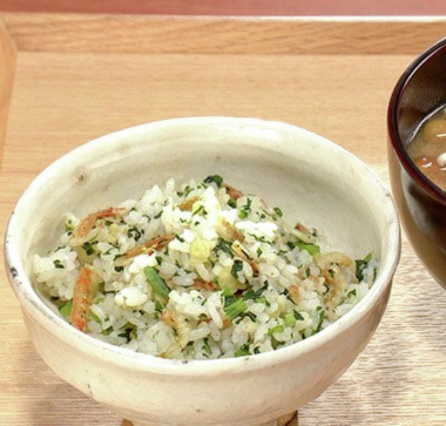 小松菜と桜えびのまぜご飯の画像