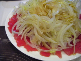 シャキシャキマグロのカルパッチョ