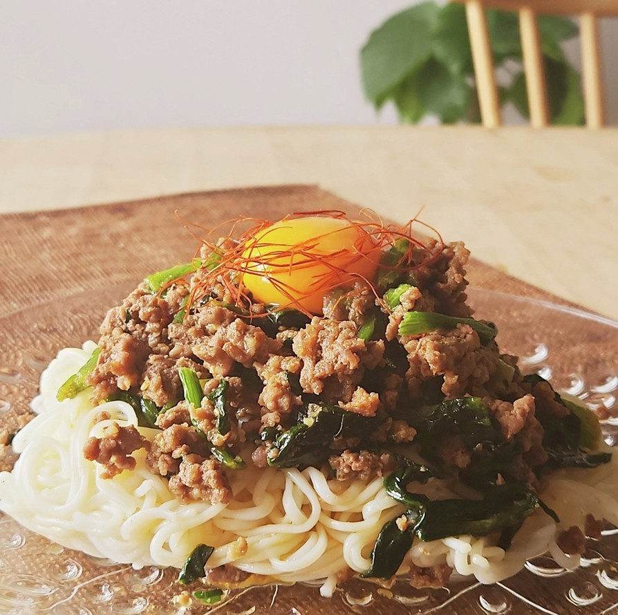 ジャージャー麺☆余った素麺&冷凍野菜昼食の画像