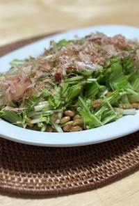 【ポリ袋で簡単】納豆と水菜のサラダ