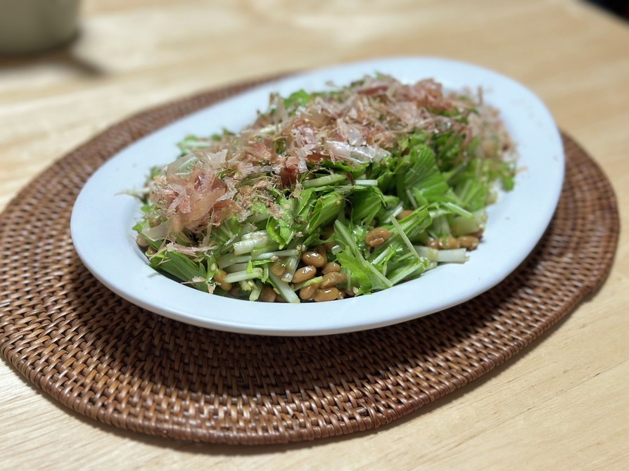 【ポリ袋で簡単】納豆と水菜のサラダの画像