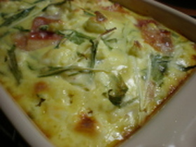 水菜とベーコンのキッシュ