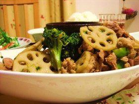れんこんと豚肉の炒め物