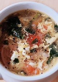 夫大絶賛☆トマト&卵スープ☆玉ねぎ☆5分