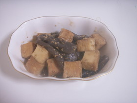 厚揚げとこんにゃくの味噌炒め