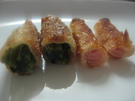 餃子の皮で巻き巻きロール