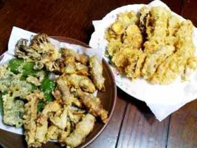 天ぷらにもう一品* お肉巻き巻き