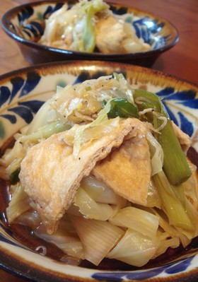 きゃべつと油揚げの重ね煮