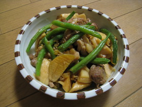 たけのこと鶏肉の炊いたん
